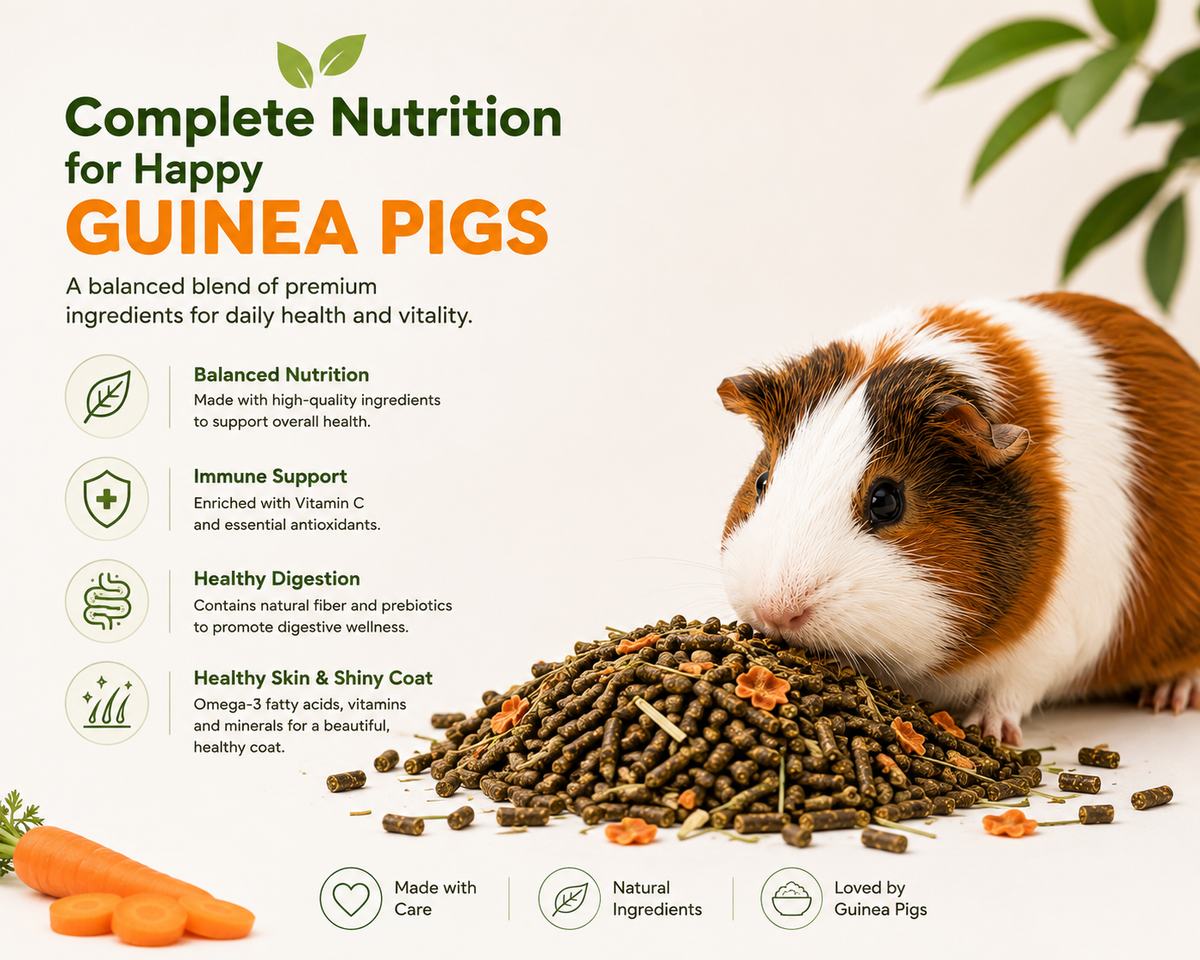 Provita Guinea Pig Feed Pellet Blend, Small Animal Food, 4 lb. Jar