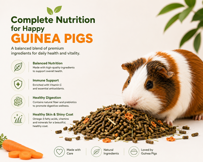 Provita Guinea Pig Feed Pellet Blend, Small Animal Food, 4 lb. Jar