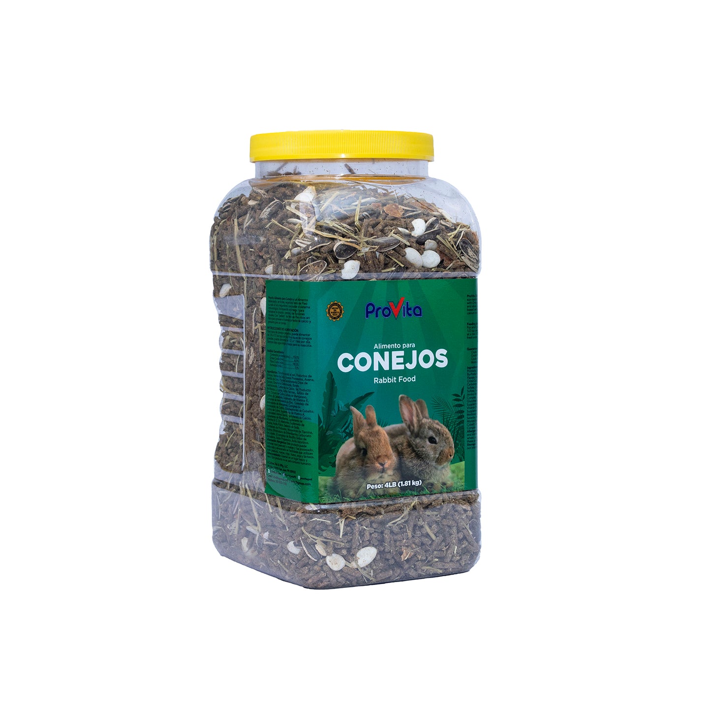 Provita Premium Rabbit Feed, Pellet For Small Animal Blend, 4 lb. Jar